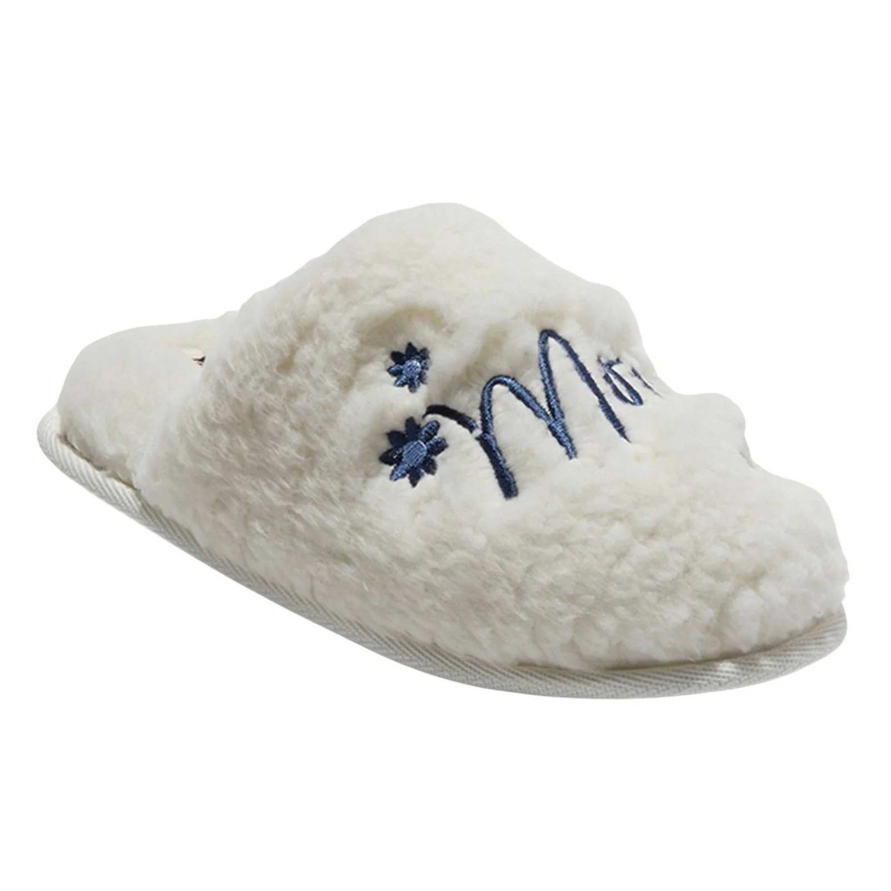 Women's Mom Life Slippers DLuxe by Dearfoams Cream Size S New With‎ Tags
